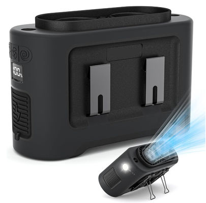 ソクール扇風機 14500mAh ポータブル充電式扇風機 ABSボディ シリコンジャケット マンガネス鋼フックとブレーケット 4 スピードレベル クリップ腰扇風機
